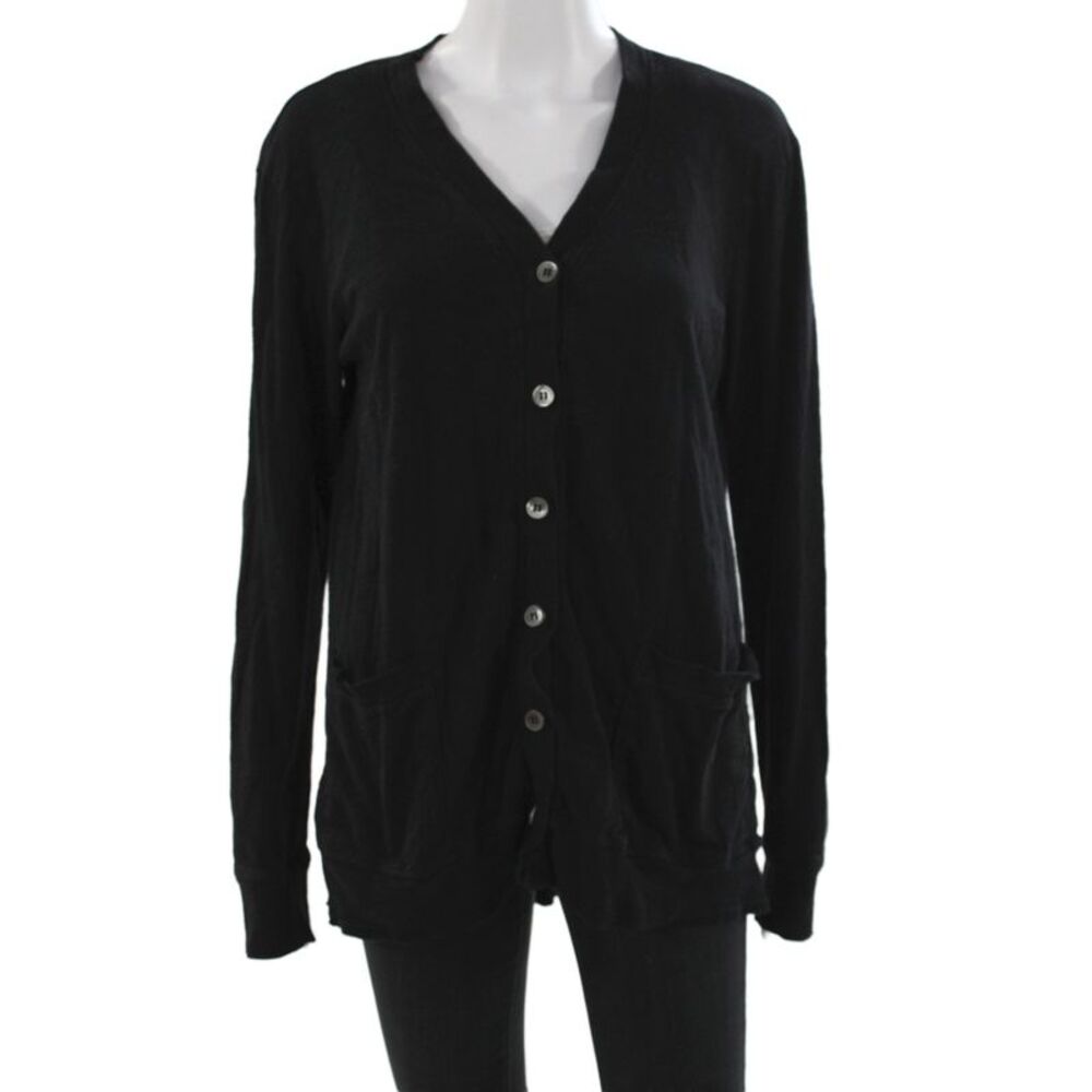 Wilt Women Cardigan Black V-Neck Long Sleeve 100% Cotton Size M